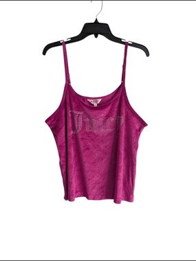 Juicy Couture Magenta Valure Logo Lounge Cami Sz.L